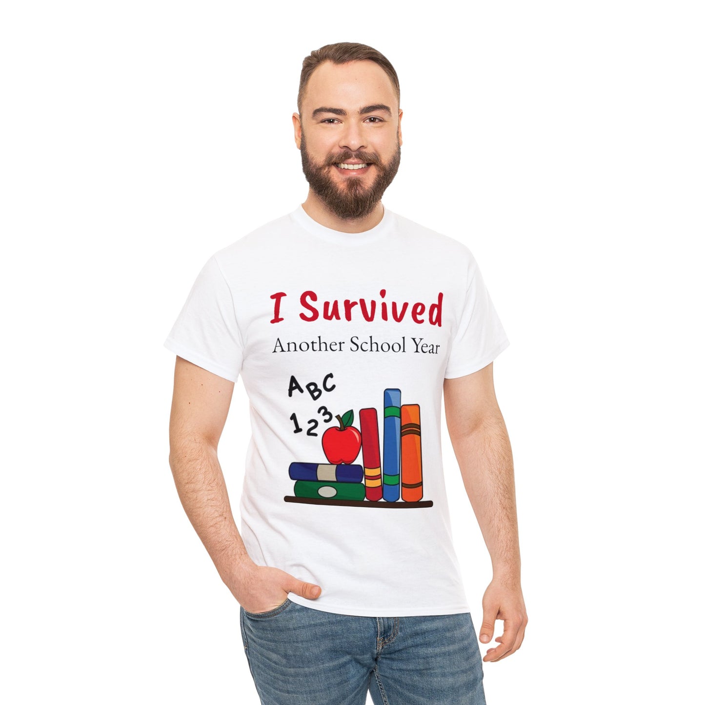 I Survived Another School Year Unisex Heavy Cotton Tee