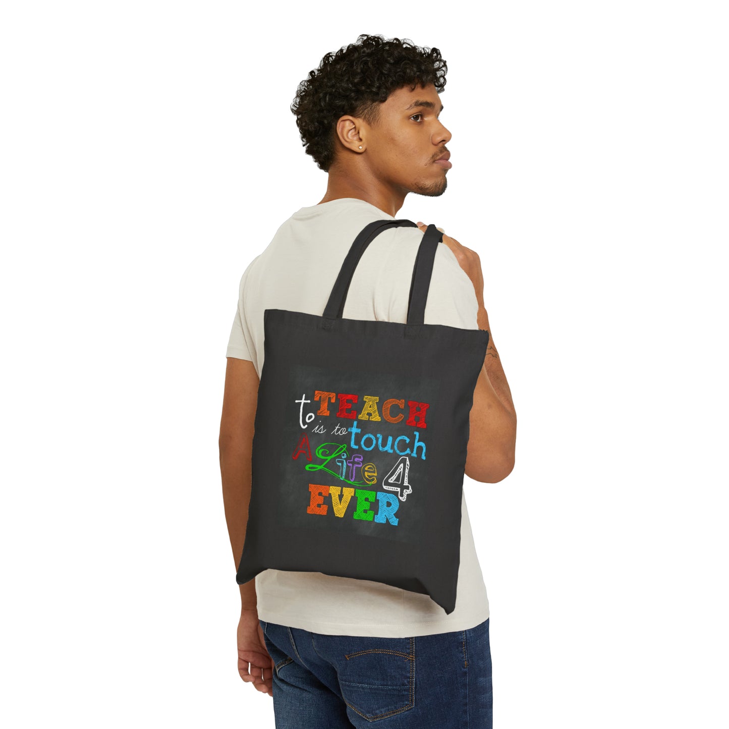 Touch a Life 4ever, Custom Cotton Canvas Tote Bag