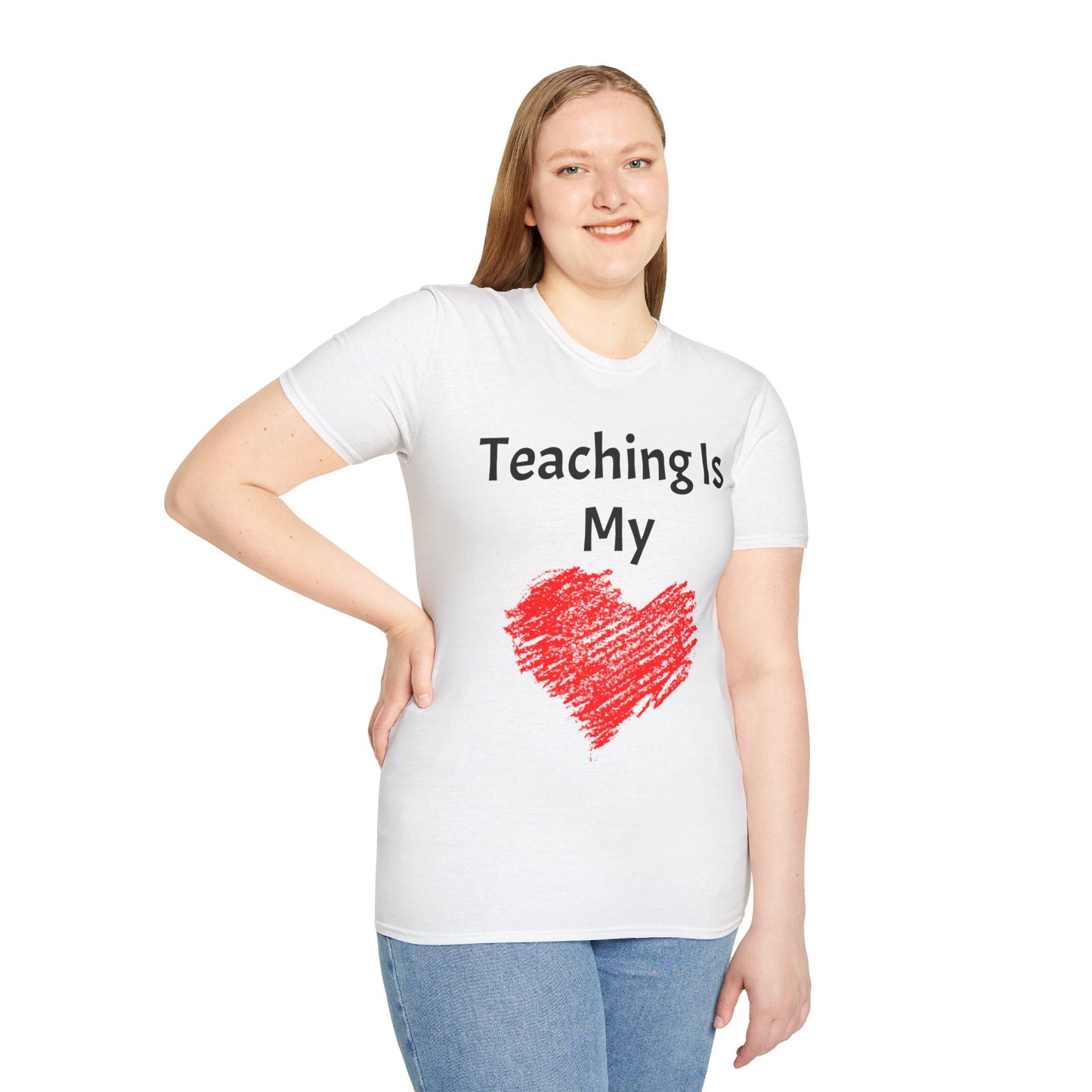 Teaching is My Heart, Unisex Softstyle T-Shirt