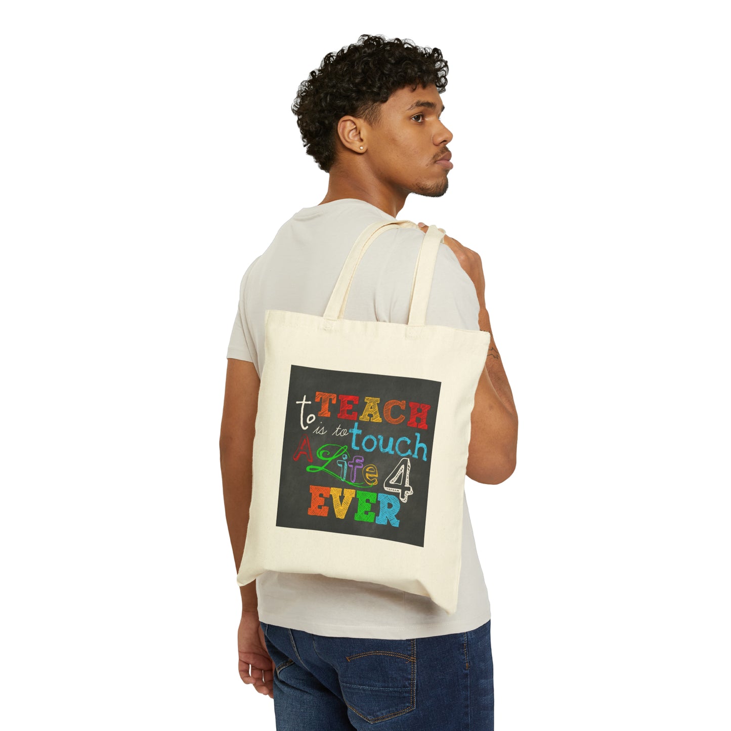 Touch a Life 4ever, Custom Cotton Canvas Tote Bag