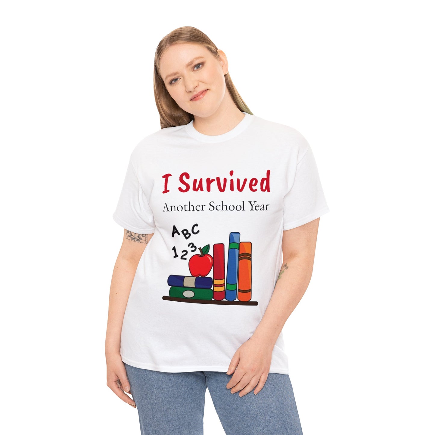 I Survived Another School Year Unisex Heavy Cotton Tee